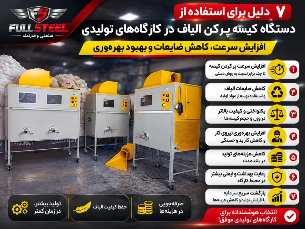 دستگاه کیسه پرکن الیاف